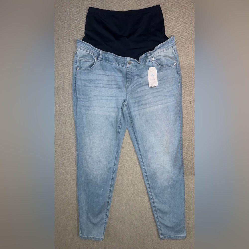 Time and tru size XL Women's Light Blue wash Maternity skinny Jeans NWT